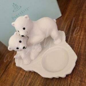 ❗️Retired❗️ PartyLite Polar Bear Babies Tealight Holder